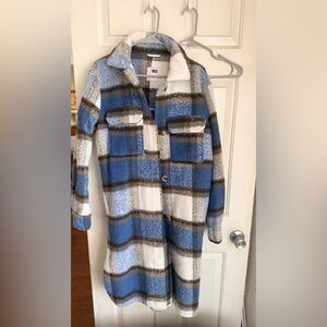 SO Juniors/Women’s Blue and White Plaid Light to Mid Weight Jacket